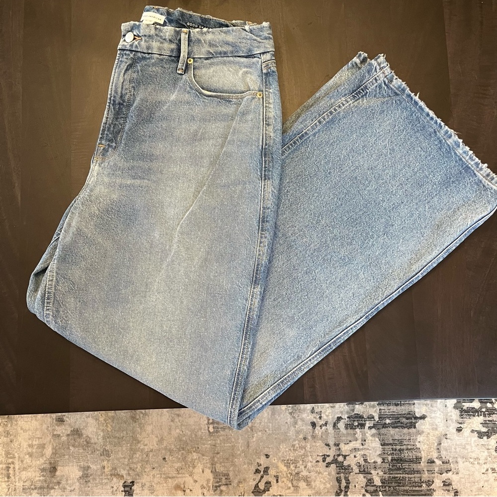 Good American Good Skate Wide Leg Jeans Size 14